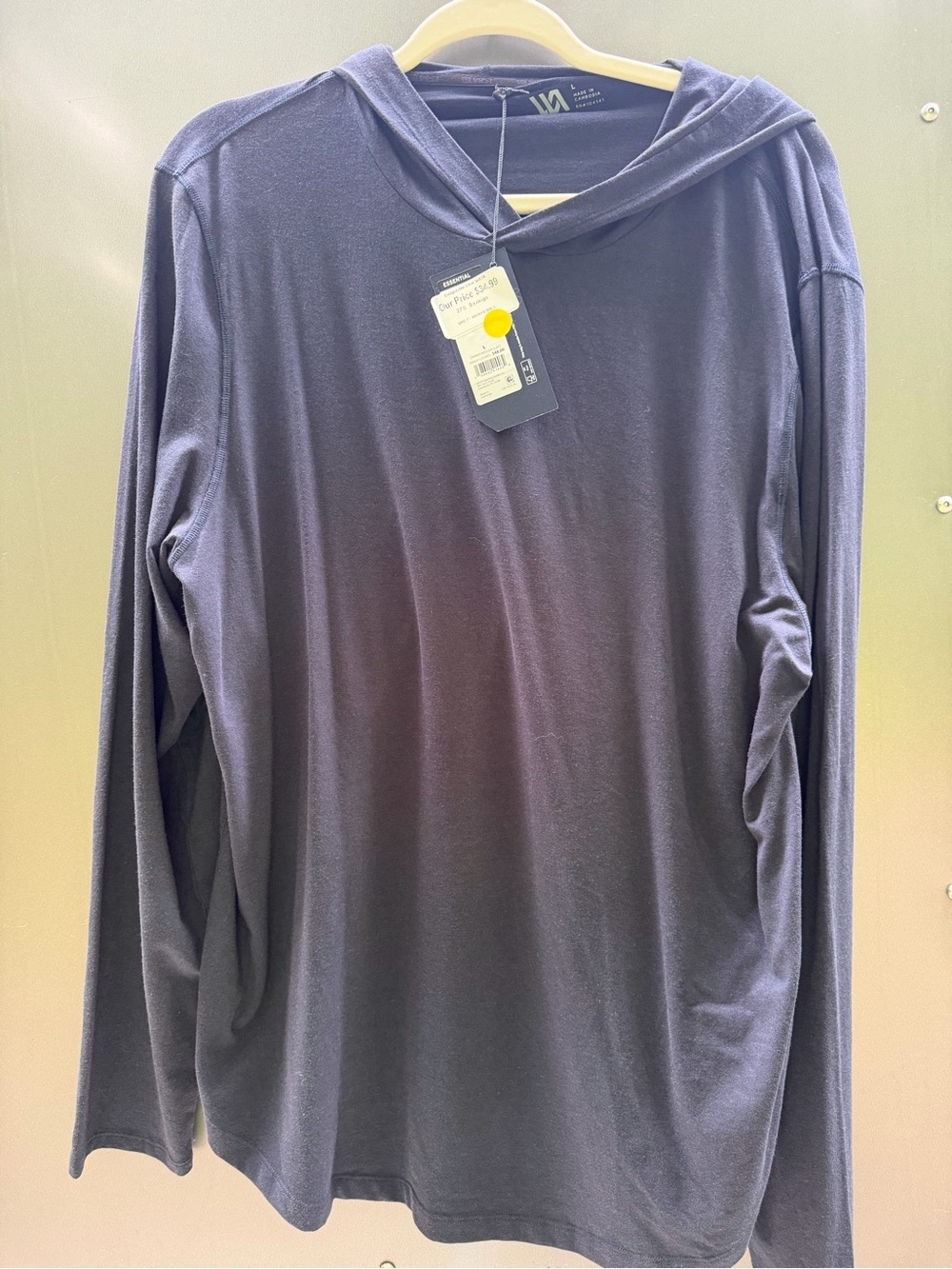 Men's Long Sleeve Hooded Tee - Navy